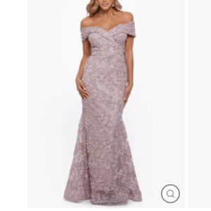XSCAPE Jill Off-the-Shoulder Long Formal Dress